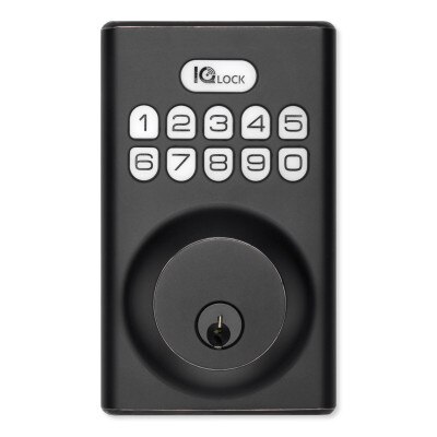 Qolsys IQ Lock-PG Push Button Deadbolt, Oil-Rubbed Bronze